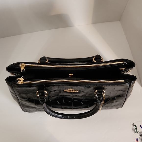 Coach Black Surrey Carryall Satchel Purse Bag - Picture 5 of 8